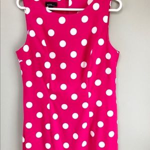 Pink and white polka dot dress